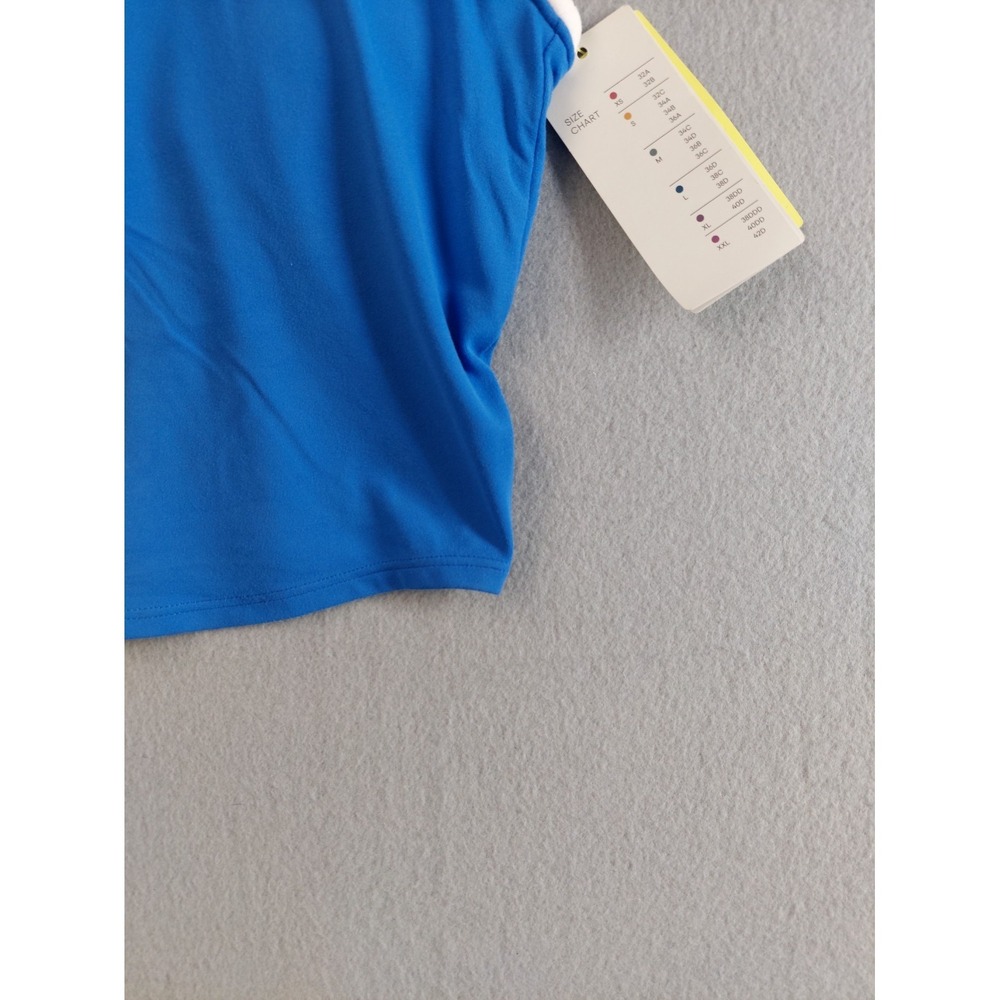 All In Motion Women‎ Sport Bra XS Blue V Neck White Trim Varsity Light Support - Picture 12 of 15